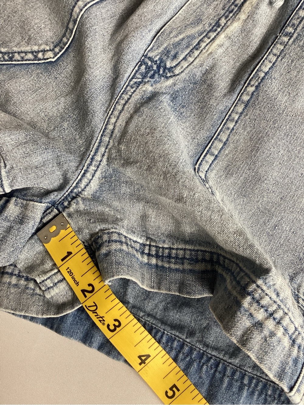 Women’s Light Blue Denim Drawstring Shorts with Front Pockets - Picture 9 of 9